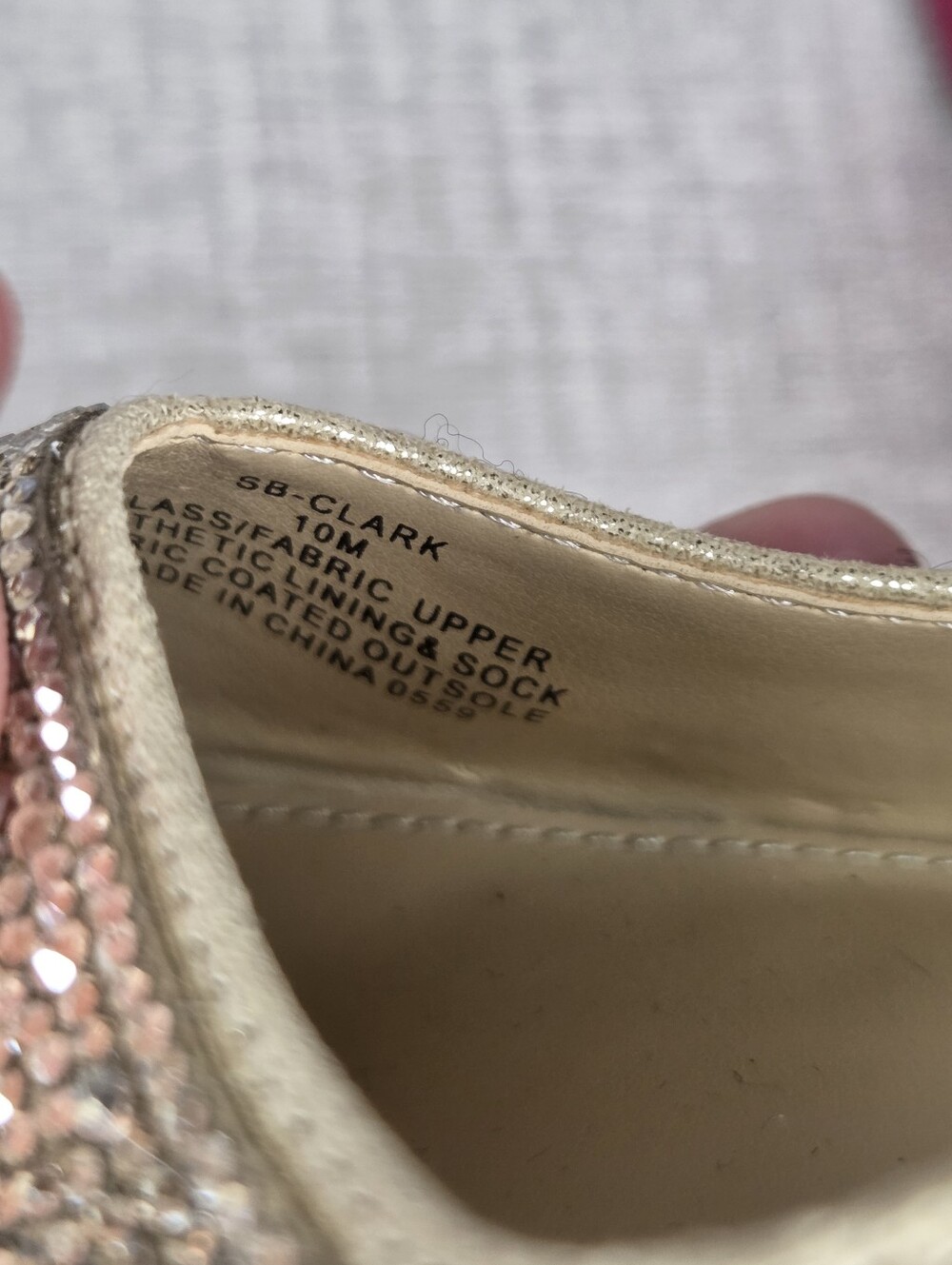 Betsey Johnson Clark Slingback Pumps Sparkle Gold Heels Women's Size 10   $120 - Picture 7 of 8